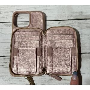 ZVE Rose Gold Wallet Case for iPhone 13 Pro Max